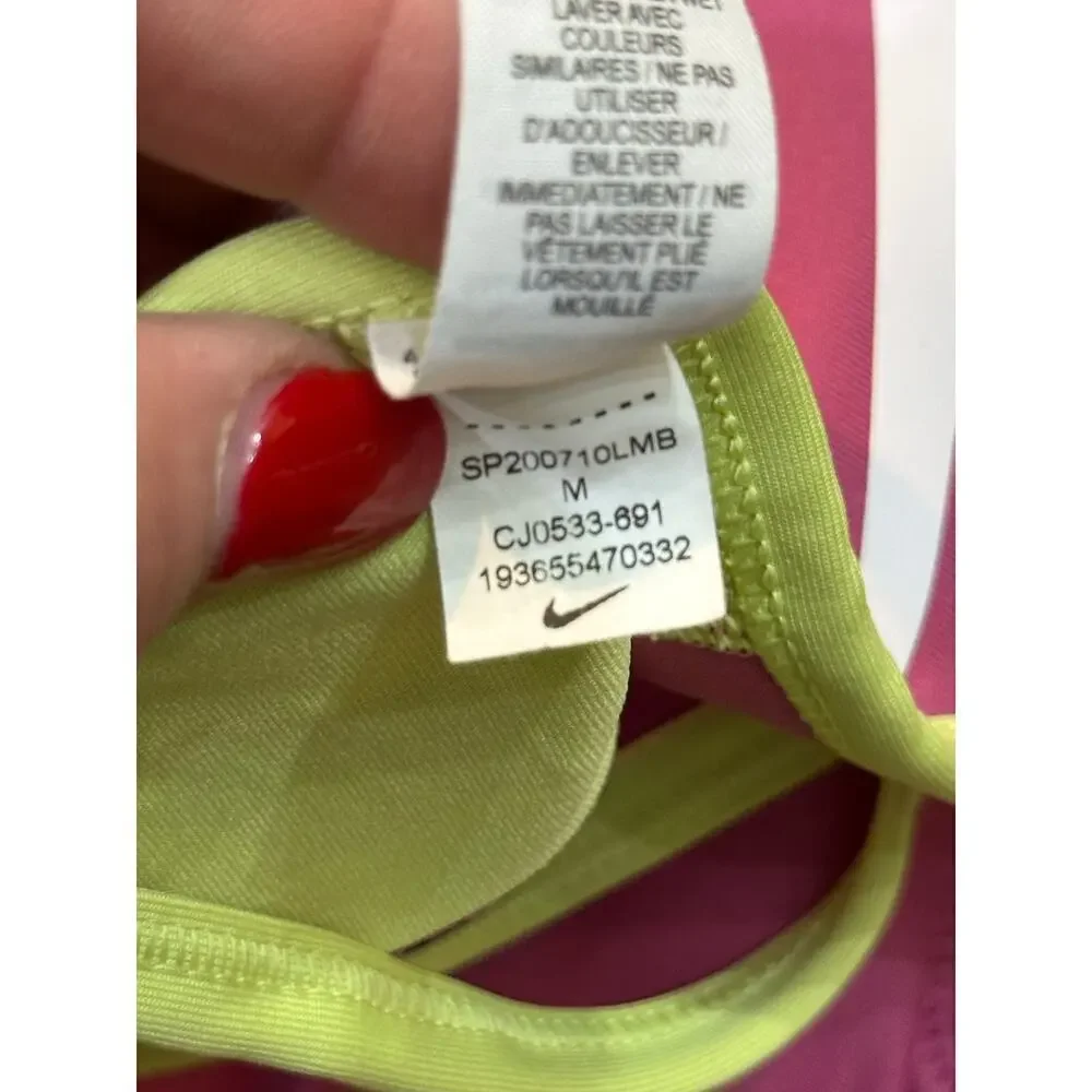 Nike Women's Pink Swoosh Icon Clash Light Support Sports Bra Size Medium